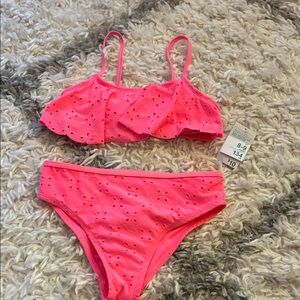 Pink Eyelet Kids Swim Set